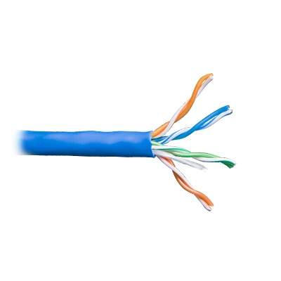 Bobina de cable de 305 metros utp cat5e de color azul ul cm probado a 350 mhz para aplicaciones de cctv redes de datos ip megapixel   control rs485