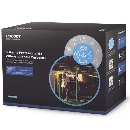 Kit TURBOHD 5 Megapixel  DVR 4 Canales 4 Cámaras de 5 Megapixel con Micrófono Integrado